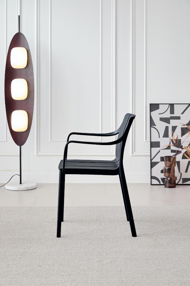 TuHome Alice Modern Dining Chair, Sophisticated High-Back Up - Black