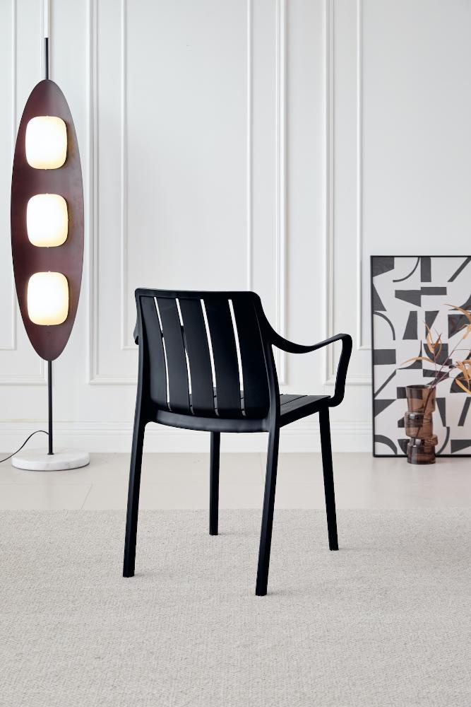 TuHome Alice Modern Dining Chair, Sophisticated High-Back Up - Black