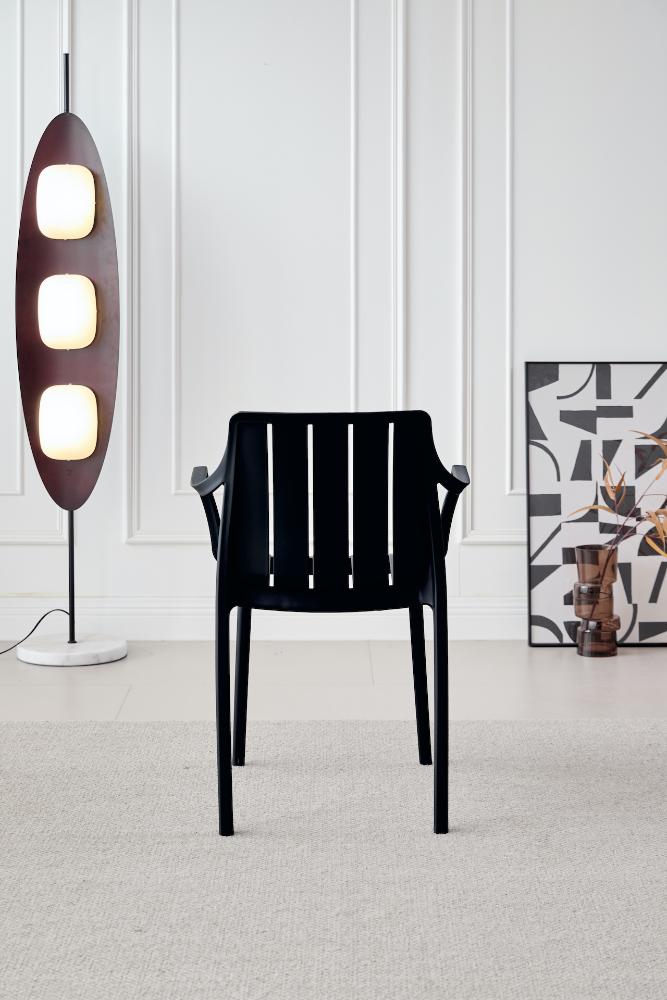 TuHome Alice Modern Dining Chair, Sophisticated High-Back Up - Black