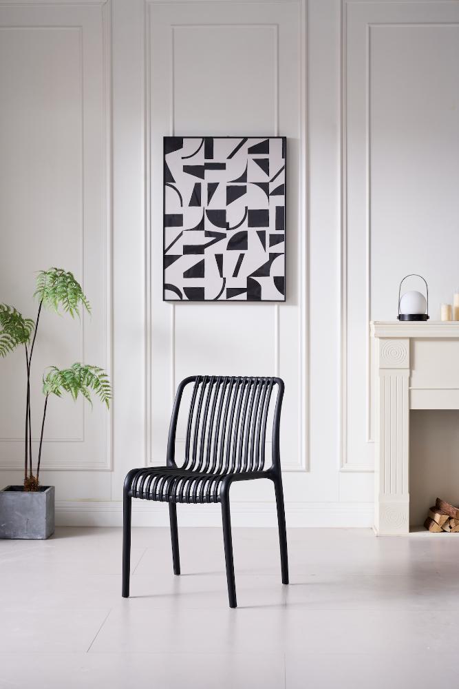 TuHome Terra Modern Dining Chair, Sophisticated High-Back Up - Black