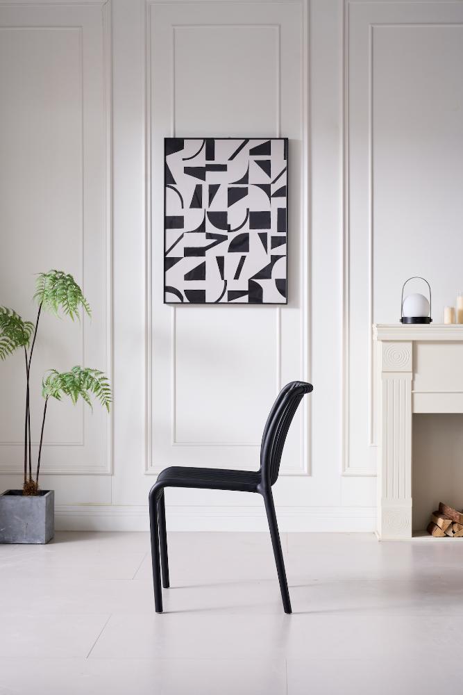 TuHome Terra Modern Dining Chair, Sophisticated High-Back Up - Black