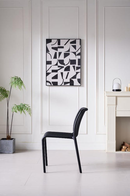 TuHome Terra Modern Dining Chair, Sophisticated High-Back Up - Black