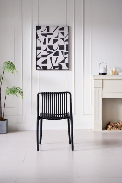 TuHome Terra Modern Dining Chair, Sophisticated High-Back Up - Black