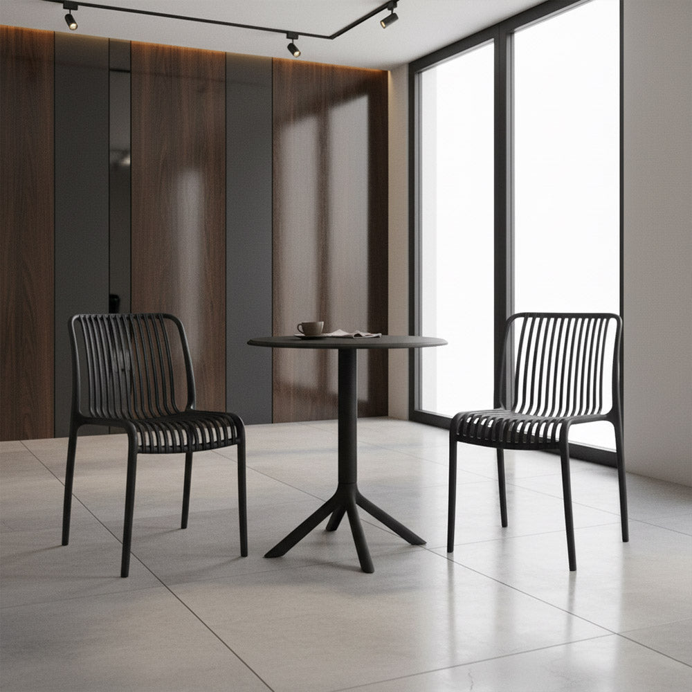 TuHome Terra Modern Dining Chair, Sophisticated High-Back Up - Black
