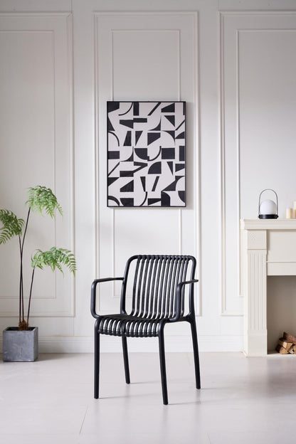 TuHome Terra Modern Dining Chair, Sophisticated High-Back Up - Black