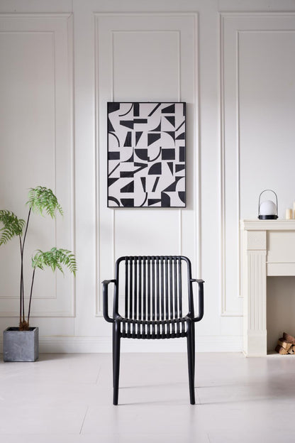 TuHome Terra Modern Dining Chair, Sophisticated High-Back Up - Black