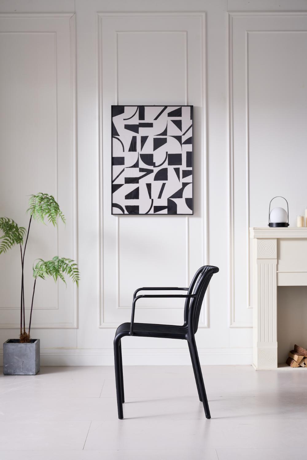 TuHome Terra Modern Dining Chair, Sophisticated High-Back Up - Black