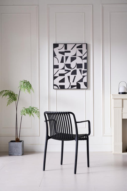 TuHome Terra Modern Dining Chair, Sophisticated High-Back Up - Black