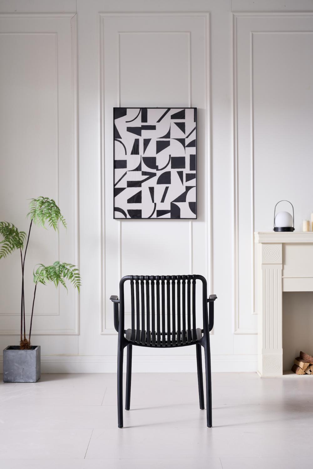 TuHome Terra Modern Dining Chair, Sophisticated High-Back Up - Black