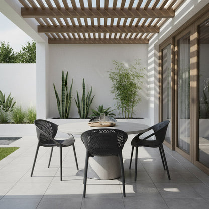 TuHome Selva Modern Dining Chair, Sophisticated High-Back Up - Black