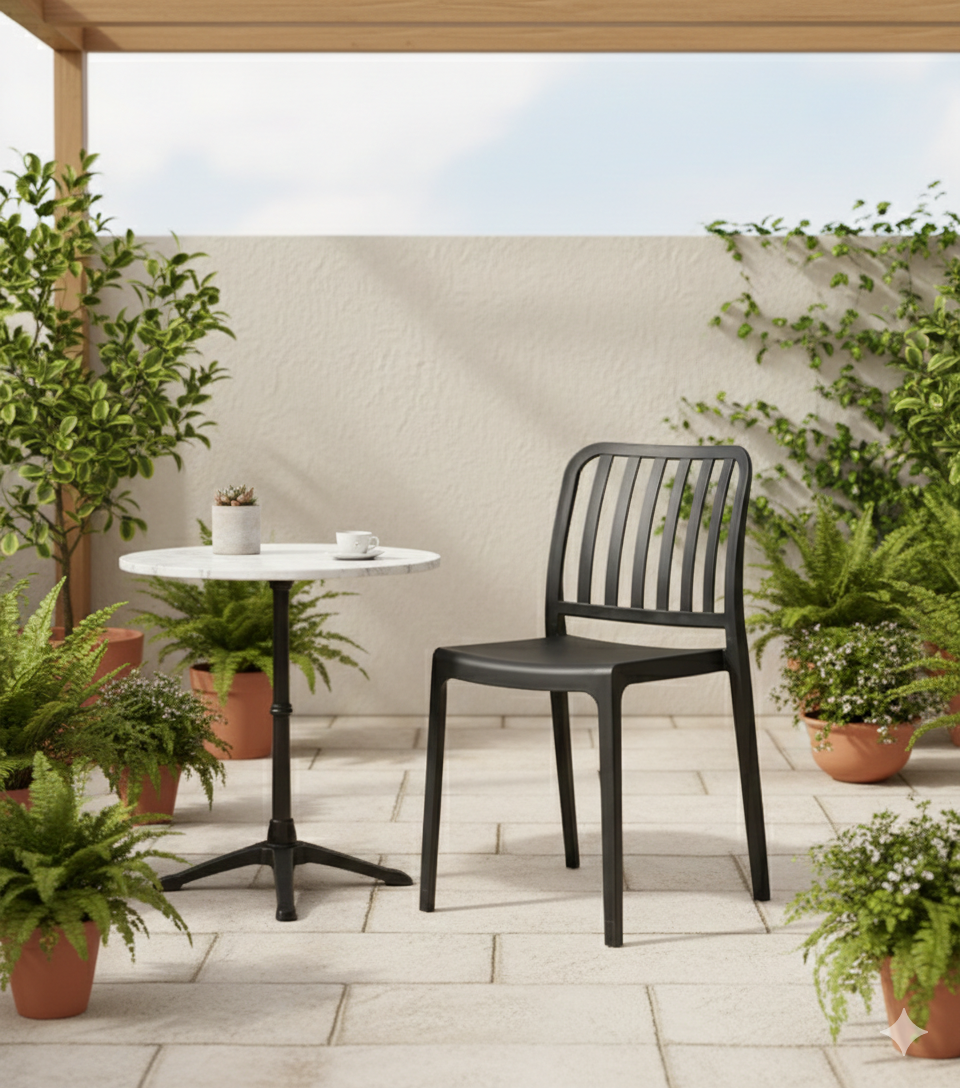 TuHome Brooklyn Industrial Dining Chair, Modern Urban Accent - Black