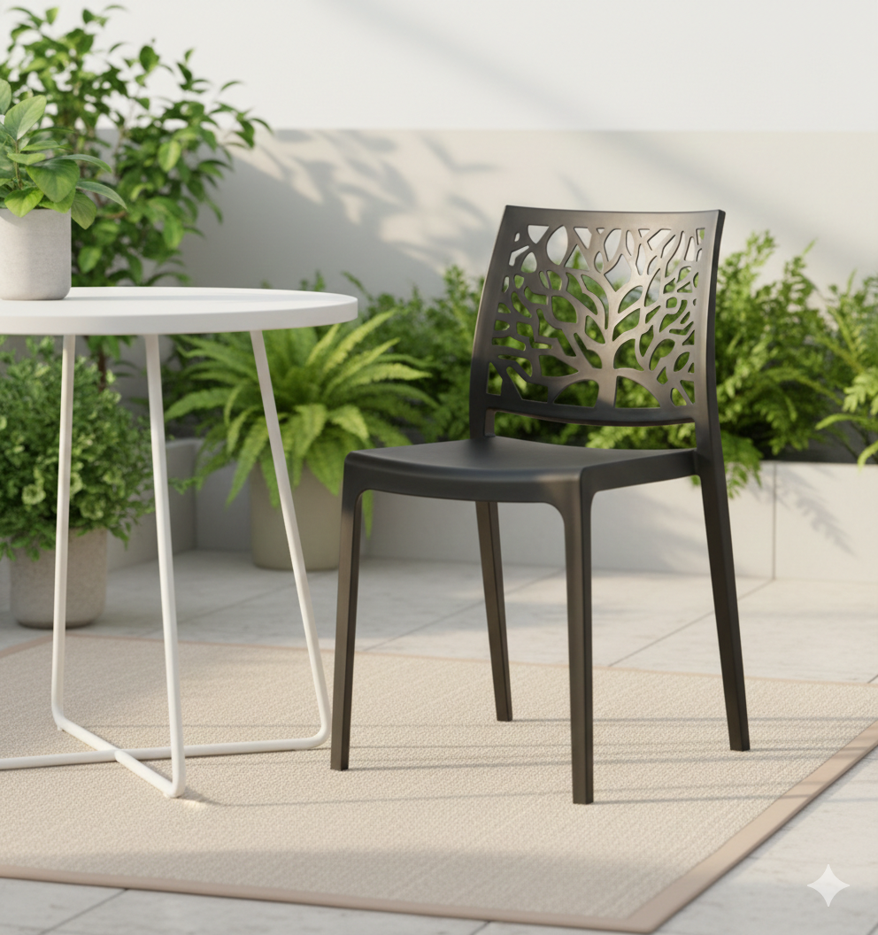 TuHome Harlem Modern Accent Chair, Contemporary Retro Dining - Black