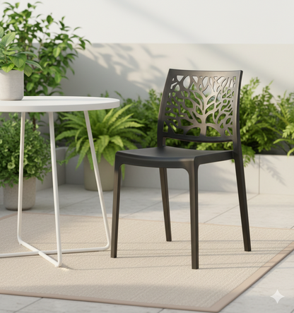 TuHome Harlem Modern Accent Chair, Contemporary Retro Dining - Black