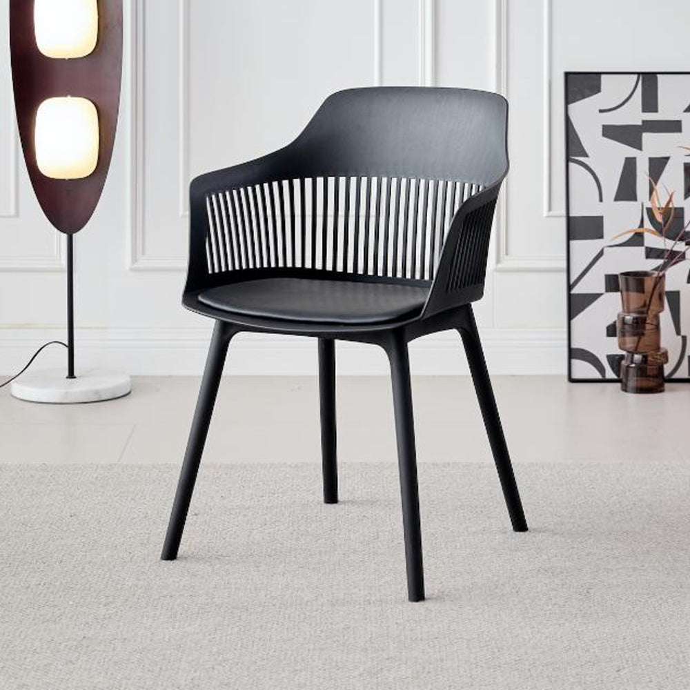 TuHome Cojin Modern Dining Chair, Sophisticated High-Back Up - Black