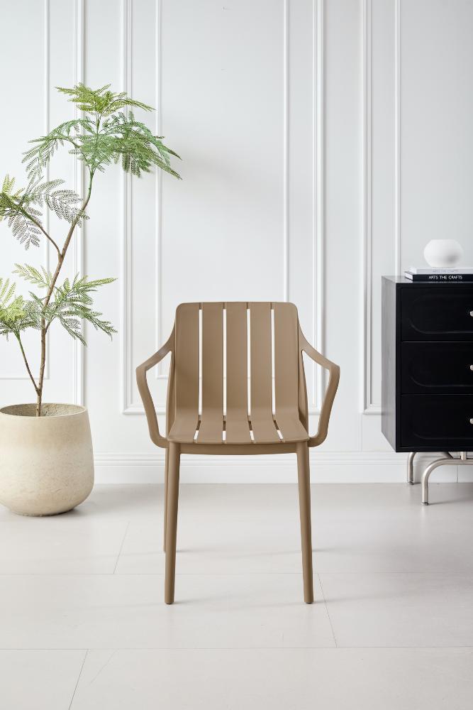 TuHome Alice Modern Dining Chair, Sophisticated High-Back Up - Taupe
