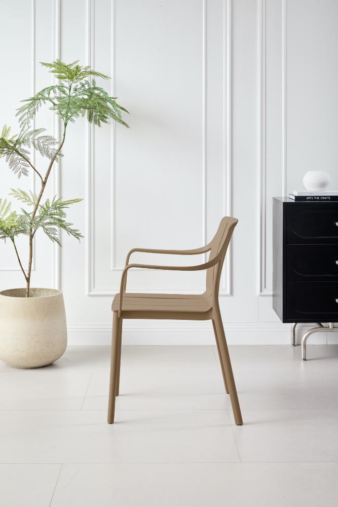 TuHome Alice Modern Dining Chair, Sophisticated High-Back Up - Taupe