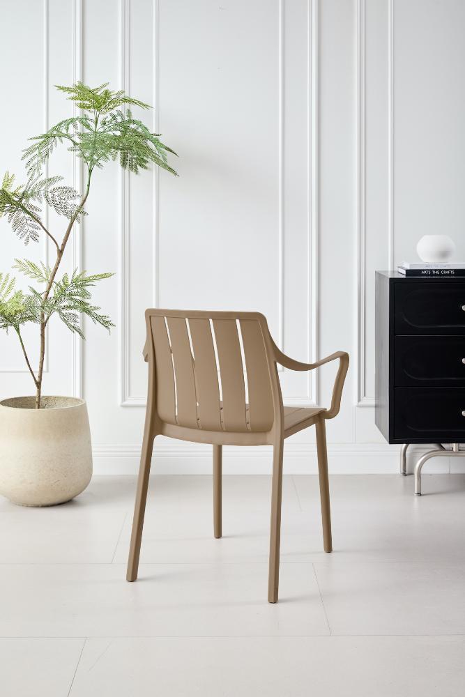 TuHome Alice Modern Dining Chair, Sophisticated High-Back Up - Taupe