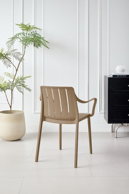 TuHome Alice Modern Dining Chair, Sophisticated High-Back Up - Taupe