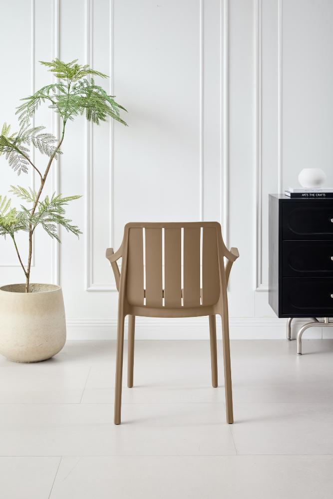 TuHome Alice Modern Dining Chair, Sophisticated High-Back Up - Taupe