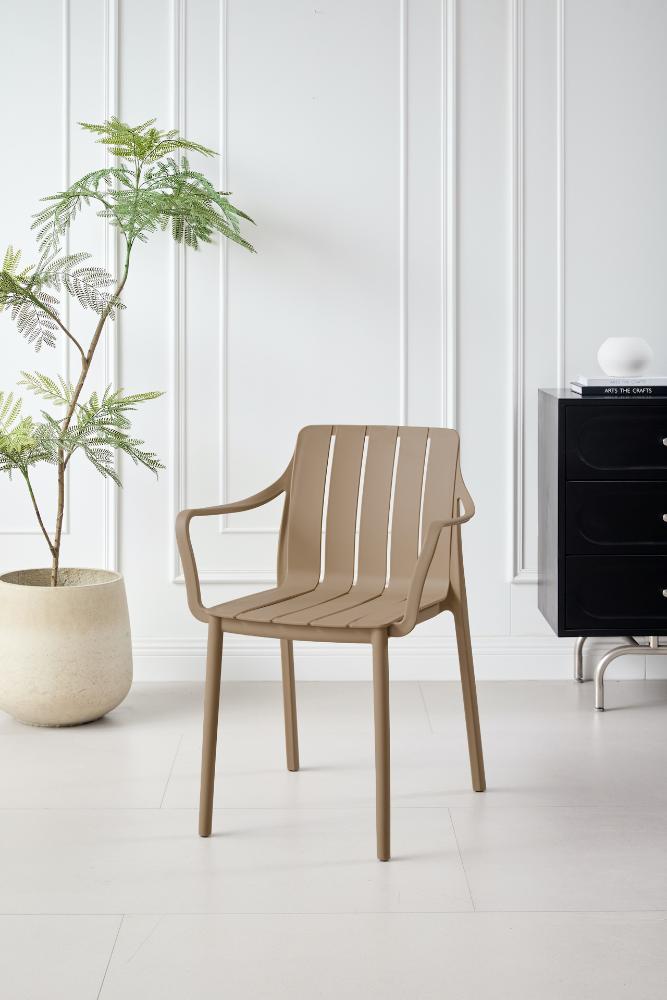 TuHome Alice Modern Dining Chair, Sophisticated High-Back Up - Taupe