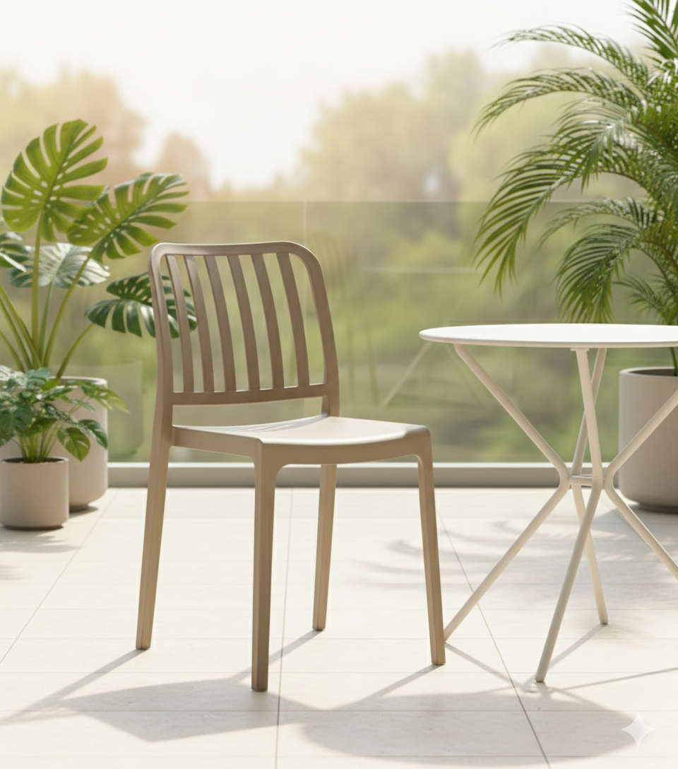 TuHome Brooklyn Industrial Dining Chair, Modern Urban Accent - Taupe