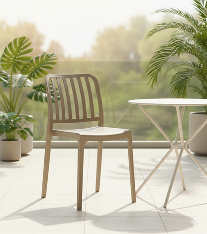 TuHome Brooklyn Industrial Dining Chair, Modern Urban Accent - Taupe