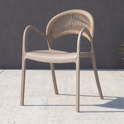 TuHome Daytona Modern Dining Chair, Sophisticated High-Back  - Taupe