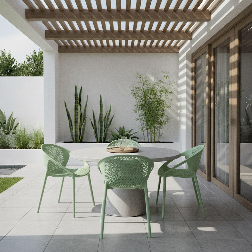 TuHome Selva Modern Dining Chair, Sophisticated High-Back Up - Green