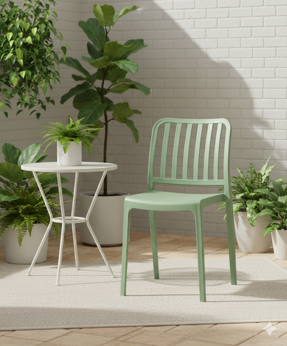 TuHome Brooklyn Industrial Dining Chair, Modern Urban Accent - Green
