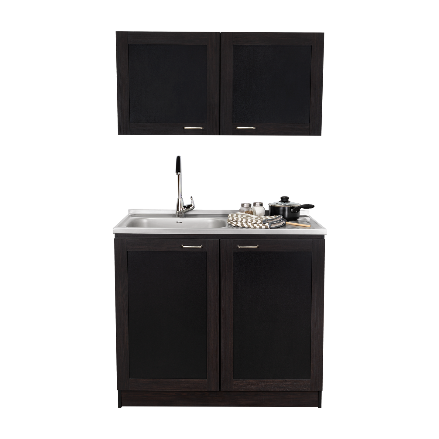 TUHOME Zurich Cabinet Set with Double Door Cabinet, Two Interior Shelves, Spacious Storage and Superior Top Surface for Organized Kitchen Spaces, Freestanding Solution for Home Efficiency and Daily Convenience