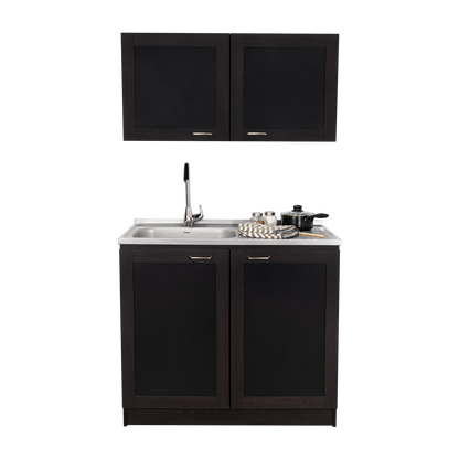 TUHOME Zurich Cabinet Set with Double Door Cabinet, Two Interior Shelves, Spacious Storage and Superior Top Surface for Organized Kitchen Spaces, Freestanding Solution for Home Efficiency and Daily Convenience