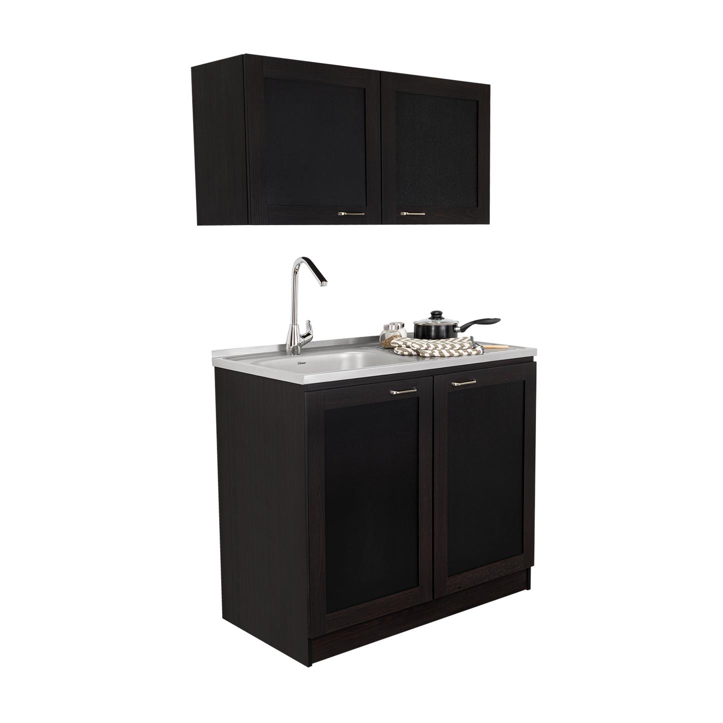 TUHOME Zurich Cabinet Set with Double Door Cabinet, Two Interior Shelves, Spacious Storage and Superior Top Surface for Organized Kitchen Spaces, Freestanding Solution for Home Efficiency and Daily Convenience
