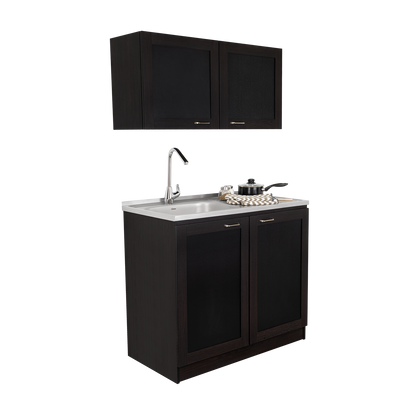 TUHOME Zurich Cabinet Set with Double Door Cabinet, Two Interior Shelves, Spacious Storage and Superior Top Surface for Organized Kitchen Spaces, Freestanding Solution for Home Efficiency and Daily Convenience