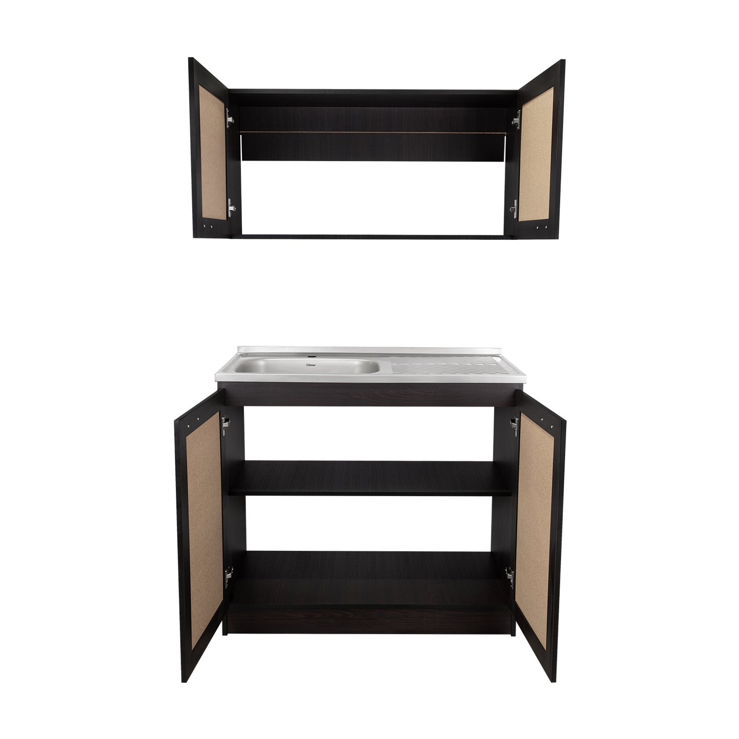 TUHOME Zurich Cabinet Set with Double Door Cabinet, Two Interior Shelves, Spacious Storage and Superior Top Surface for Organized Kitchen Spaces, Freestanding Solution for Home Efficiency and Daily Convenience