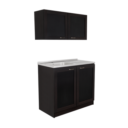 TUHOME Zurich Cabinet Set with Double Door Cabinet, Two Interior Shelves, Spacious Storage and Superior Top Surface for Organized Kitchen Spaces, Freestanding Solution for Home Efficiency and Daily Convenience
