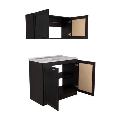 TUHOME Zurich Cabinet Set with Double Door Cabinet, Two Interior Shelves, Spacious Storage and Superior Top Surface for Organized Kitchen Spaces, Freestanding Solution for Home Efficiency and Daily Convenience