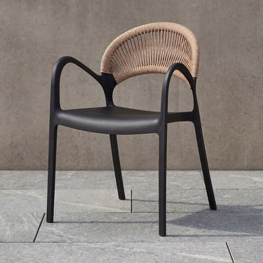 TuHome Daytona Modern Dining Chair, Sophisticated High-Back  - Black/Brown