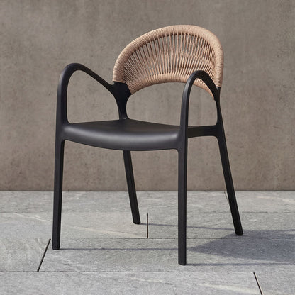 TuHome Daytona Modern Dining Chair, Sophisticated High-Back  - Black/Brown