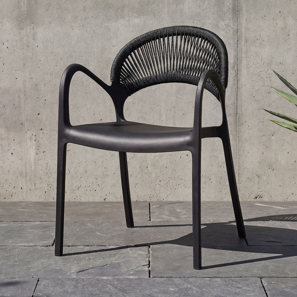 TuHome Daytona Modern Dining Chair, Sophisticated High-Back  - Black