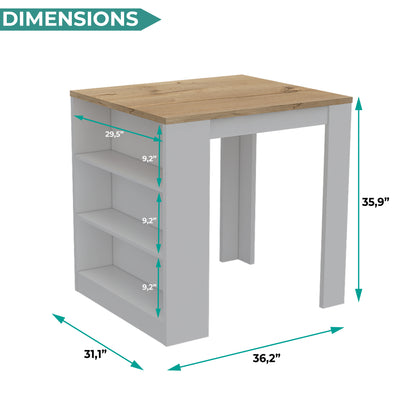 Tuhome Kitchen Counter with Spacious Storage, Open Shelves, Modern and Functional Design, Ideal for Kitchens, Dining Rooms, or Utility Spaces