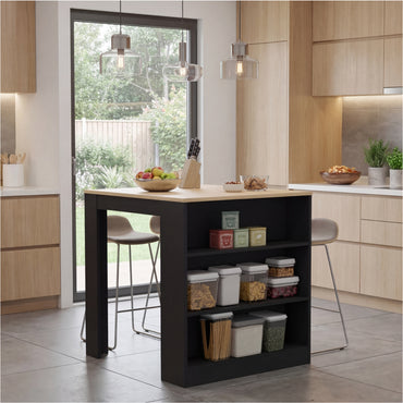 Tuhome Kitchen Counter with Spacious Storage, Open Shelves, Modern and Functional Design, Ideal for Kitchens, Dining Rooms, or Utility Spaces
