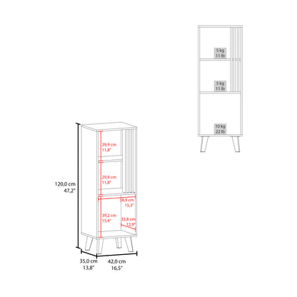 Vance 47" High One Door Cabinet with Two Open Shelves Dark Wengue - Light Oak