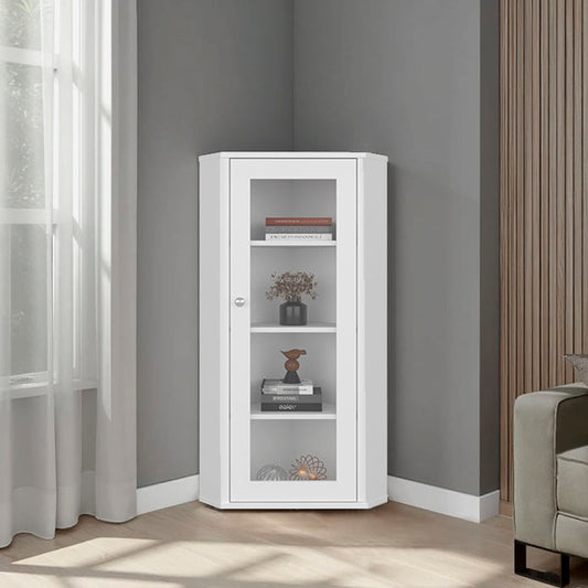 Genova Display Cabinet with Glass Door Storage, Modern Showcase, Multipurpose Storage Unit
