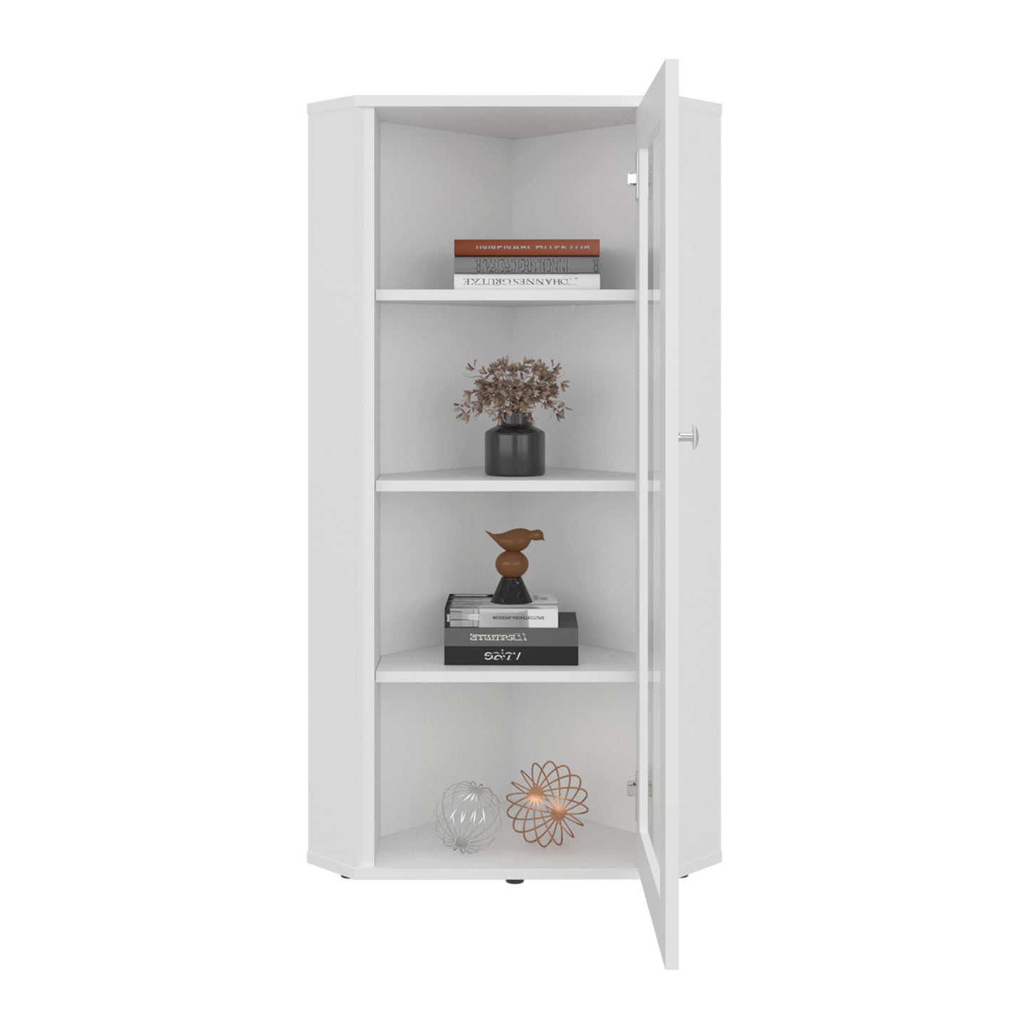 Genova Display Cabinet with Glass Door Storage, Modern Showcase, Multipurpose Storage Unit