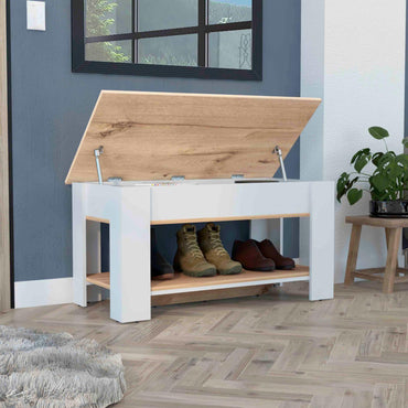 Austin Storage Table, One Extendable Table Shelf, Lower Shelf