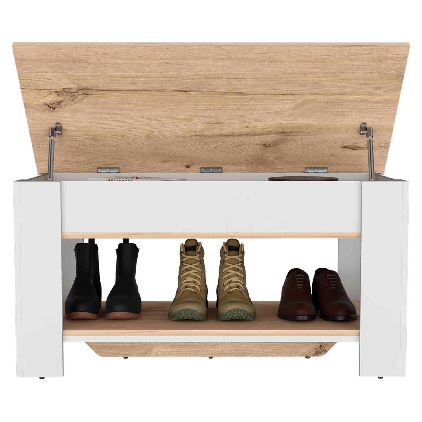 Austin Storage Table, One Extendable Table Shelf, Lower Shelf