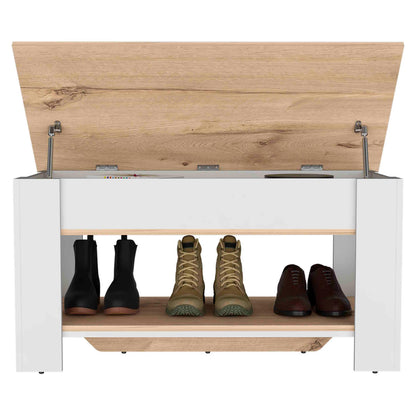 Austin Storage Table, One Extendable Table Shelf, Lower Shelf