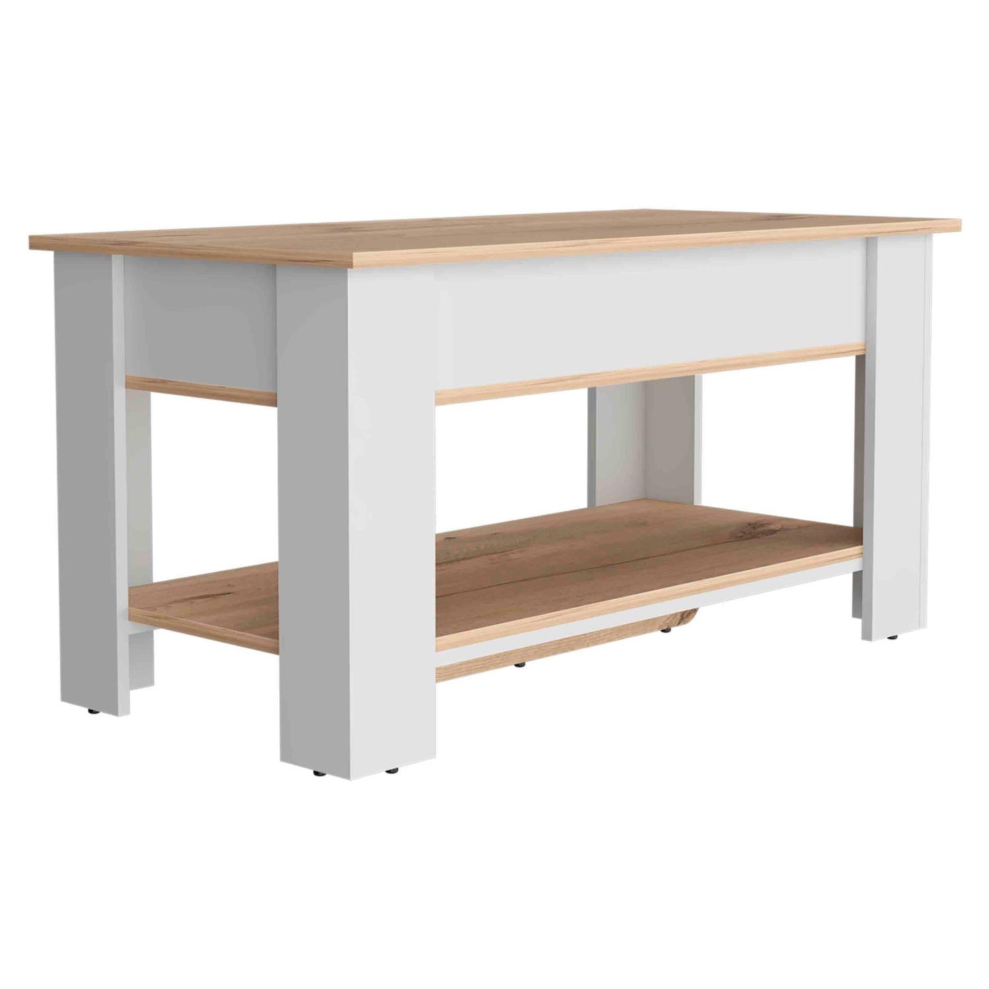 Austin Storage Table, One Extendable Table Shelf, Lower Shelf