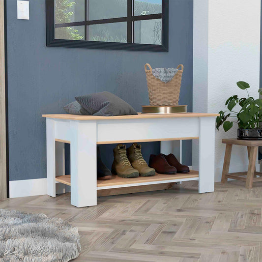 Austin Storage Table, One Extendable Table Shelf, Lower Shelf