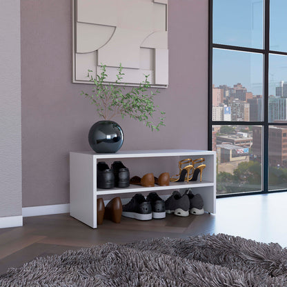 Silpa Small Stackable Shoe Rack with Three Open Shelves, Compact